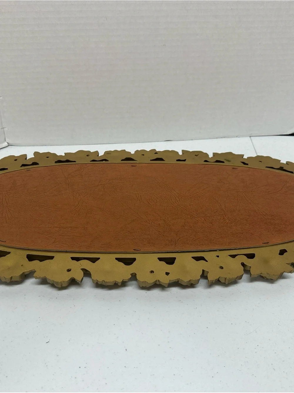 Vintage Syroco 2324 Gold Oval Mirror Roses Bow Hollywood Regency 25”